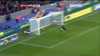 Ozil Amazing Shot vs Barcelona 2512012 Elcalssico [upl. by Ellertal]