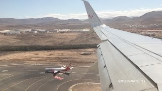 quotSplit Scimitar Wingletquot TUIfly Boeing B737800 Landing at Fuerteventura FULL HD [upl. by Euqilegna375]