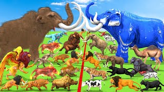 Modern Mammals vs Cenozoic Beasts Size Comparison Mammoth TRex Vs Elephant Tiger Animal Epic Battle [upl. by Aitnuahs390]