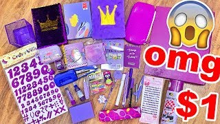 FINALLY A STATIONERY HAUL I buy only PURPLE stationery challenge Starting ₹5 ONLY  Heli Ved [upl. by Nosreffej]