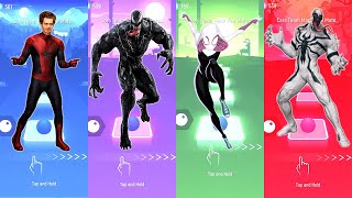 SpiderMan vs Venom vs SpiderGwen vs AntiVenom Ultimate Marvel Tiles Hop [upl. by Saxe443]