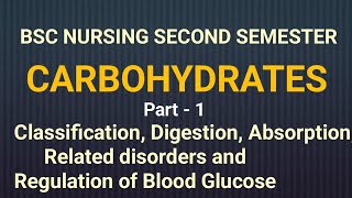 Carbohydrates Part1 in Biochemistry BSC NURSING Second Sem [upl. by Adnalro]