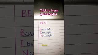 Trick to learn granulocytes shorts neet biology [upl. by Analak]