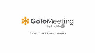 GoToMeeting  How to use Coorganizers [upl. by Olathe]