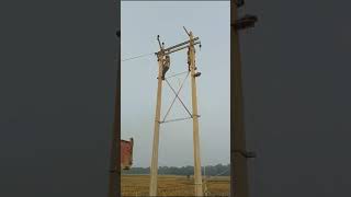 Manual installation of 11000 line bihar electricity india [upl. by Ayidah]