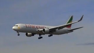 PlaneSpotting  Frankfurt FRA  Ethiopian Airlines  Boeing 767300  Landing  ETALJ [upl. by Brietta]