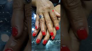 Aplicación de gel sobre la misma uña 💅🏻zattghedroostudioo gelnails gelnail redgel redgelnails [upl. by Senior563]