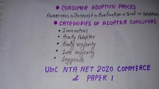 Consumer adaptions processstages of consumer adoption process UGC NET 2020 commerce [upl. by Retseh]