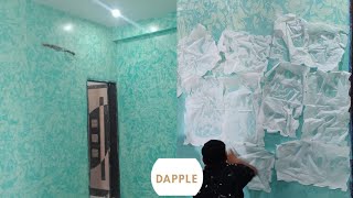 New wall texture design dapple  Royale play texture  Asian paints texture  Royale play Design [upl. by Annuhsal603]