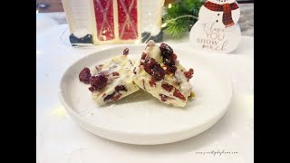 Christmas Bark White Chocolate Pistachio and Cranberry [upl. by Einnej641]