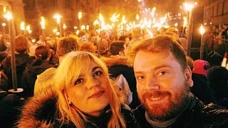 EDINBURGH HOGMANAY TORCHLIGHT PROCESSION  Blogmanay 201617 [upl. by Inattyrb]