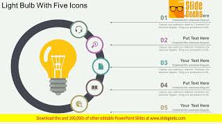 Light Bulb With Five Icons Powerpoint Templates [upl. by Oranneg]