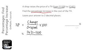 Percentages Find Percentage Increase Grade 3  OnMaths GCSE Maths Revision [upl. by Vona]