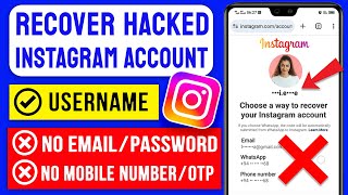 How to Recover Hacked Instagram Account without Email Phone Number amp Password 2024  Hacked insta id [upl. by Oakie]