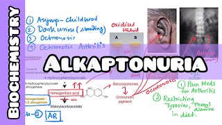 Alkaptonuria the molecular biochemistry made simple for USMLE NCLEX NEET PG [upl. by Derk]