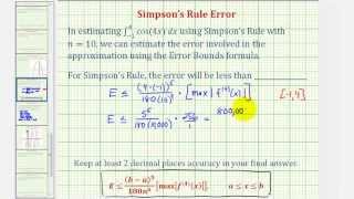 Simpsons Rule Error  Numerical Integration Approximation [upl. by Eng664]