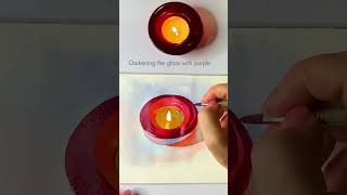 Painting A Candle With Watercolor  Speedpaint and tips [upl. by Enilreug]