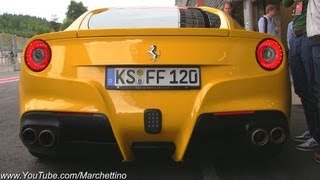 Ferrari F12 Berlinetta Novitec vs Stock Loud Exhaust Sound [upl. by Holzman875]