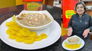 Sopa de frijoles con chicharrón y huevos  COCINANDO CON MARÍA ESTHER [upl. by Strickland]