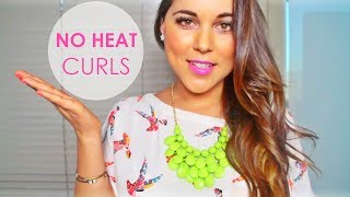 Soft Natural Curls  NO HEAT Hair Tutorial using sockheadband [upl. by Mitchel]