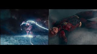 The Flash In Justice League 2021 vs 2017 Highlight Scene Zack Synder vs Joss Whedon Cut Comparison [upl. by Ehcropal]