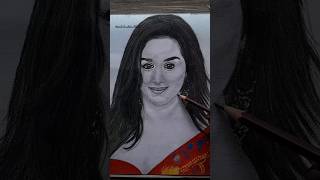 Easy portrait Drawing Tutorial 👆❣️😱shrdhakapoor pleasesubscribe shortsfeed trendingshorts [upl. by Gabriell]