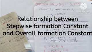 Relationship Between Stepwise formation constant k1 k2 k3 and overall formation constant [upl. by Erdnaek37]