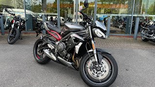 Triumph Street Triple RS Silver walkaround with engine sound for sale [upl. by Neved]