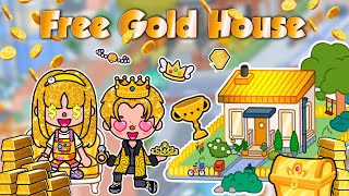 Free Gold House Tour💵Small Apartment💖How To Decorate Aesthetic Toca Boca House Ideas😍Toca Life World [upl. by Notnef38]