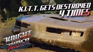 Every Time KITT Gets Destroyed  Knight Rider [upl. by Enyamert]