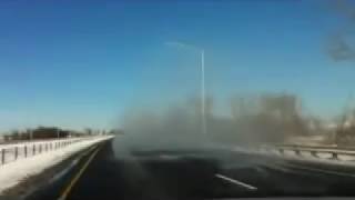 Funny Video Accident  Snow bomb on the road [upl. by Gannie]