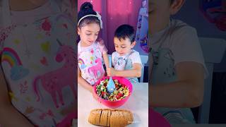 Children make healthy and delicious bruschetta shorts cooking viral trending kids shortsfeed [upl. by Ahsoyek950]