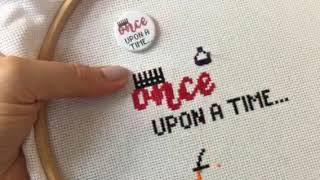 How to backstitch on aida Fantasy Fairytale Pattern [upl. by Tracy239]