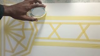 simple wall decoration ideas with masking tape  wall painting ideas on canvas  interior wall decor [upl. by James]