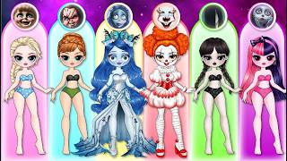 If Elsa Wednesday amp Ladybug Get Halloween Fashion In Real Life  DIY Fashion Paper Dolls [upl. by Gaye704]