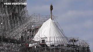 Chantier de reconstruction de la Cathédrale Notre Dame de Paris 15 février 2024  Charpente couverte [upl. by Eedrahs]