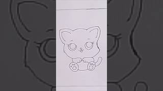 Cute kitty drawingdrawing for kidsshorts cutecat drawing easy drawing [upl. by Norrat]