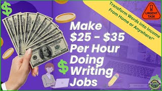 💰 Tired of 95 📢Don’t Miss Out on 2535Hour Writing Jobs 💸 Get Paid 35Hour Writing 💰 [upl. by Artined]