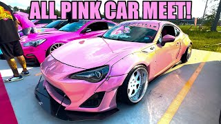 ALL PINK CAR MEET BRINGS OUT THE BOLDEST BUILDS IN HOUSTON MY WIFES FIRST YOUTUBE VIDEO [upl. by Acceb550]