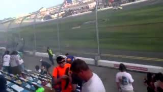 Daytona 300 crash 23213 Spectator view [upl. by Akimehs449]