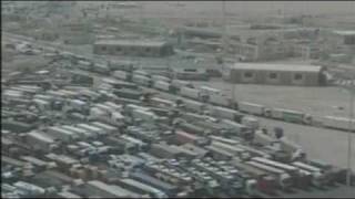 Stranded lorries at the Saudi border [upl. by Irahcaz602]