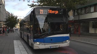 Sweden Västerås bus 21 ride from Smedjegatan to Centralstation [upl. by Benioff619]