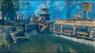 Valheim Builds Longship Port wBeacons Viking Dock [upl. by Shimberg139]