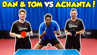 Sharath Kamal Achanta vs TableTennisDaily’s Dan and Tom [upl. by Stent]