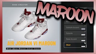 NBA 2K20 Shoe Creator  Air Jordan 6 “Maroonquot [upl. by Tnilf]