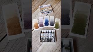 Lets swatch Schmincke Super Granulating Watercolors Tundra watercoloring granulation swatch [upl. by Nylsej968]