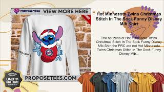 Hot Minnesota Twins Christmas Stitch In The Sock Funny Disney Mlb Shirt [upl. by Eupheemia925]