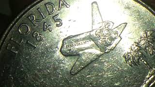 2004 P FLORIDA STATE QUARTER UNSECURED SAFETY HATCH ON TOP OF SHUTTLE MINT ERROR REVERSE [upl. by Carma]