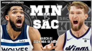 Sacramento Kings vs Minnesota Timberwolves Full Game Highlights  Mar 1  2024 NBA Season [upl. by Aniweta]