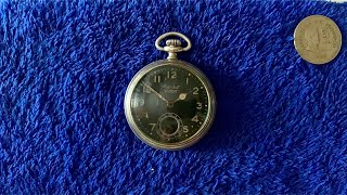 Ingersoll Waterbury Radiolite Pocket Watch Movement  Antique  1920  12 size 4 Jewels [upl. by Yeuh]